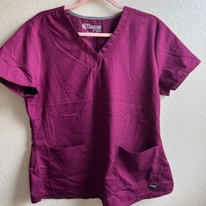 Womens Grey's Anatomy By Barco Scrub Top - Large Eggplant